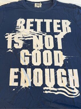 Juicy Couture Better Is Not Good Enough Tee XXL Navy Blue with White Graphic